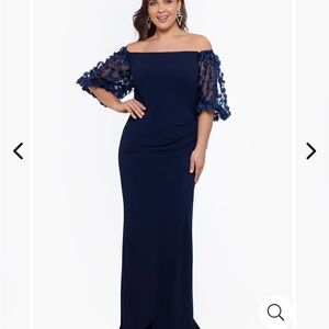 Navy blue plus size gown.